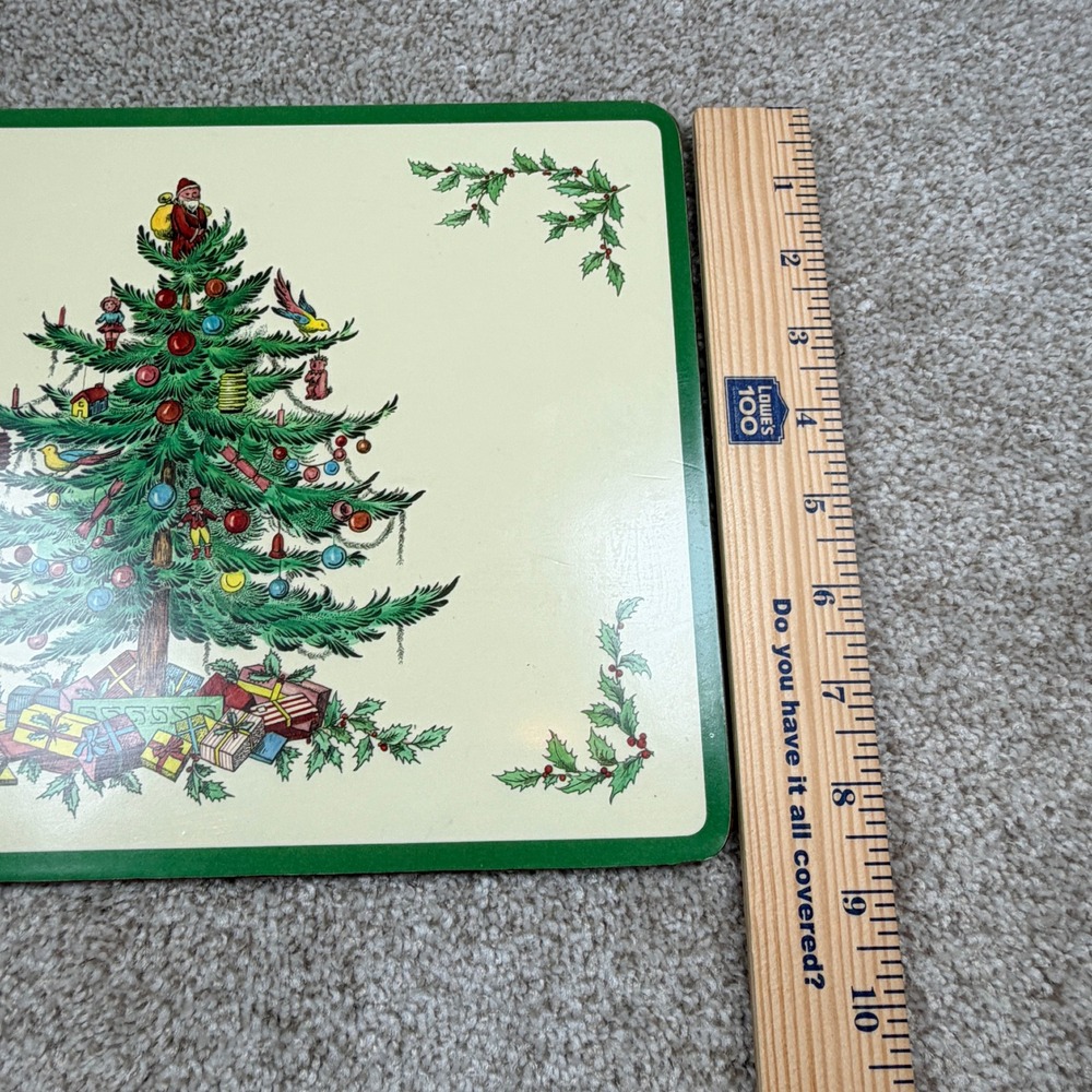 Pimpernel Spode Christmas Tree Placemats Set of 6 Cork Backed - Picture 8 of 10